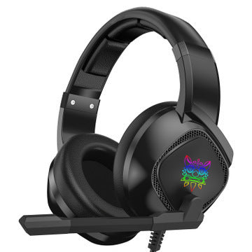 Auriculares para juegos con cancelación de ruido, RGB, micrófono, control de volumen y tableta.