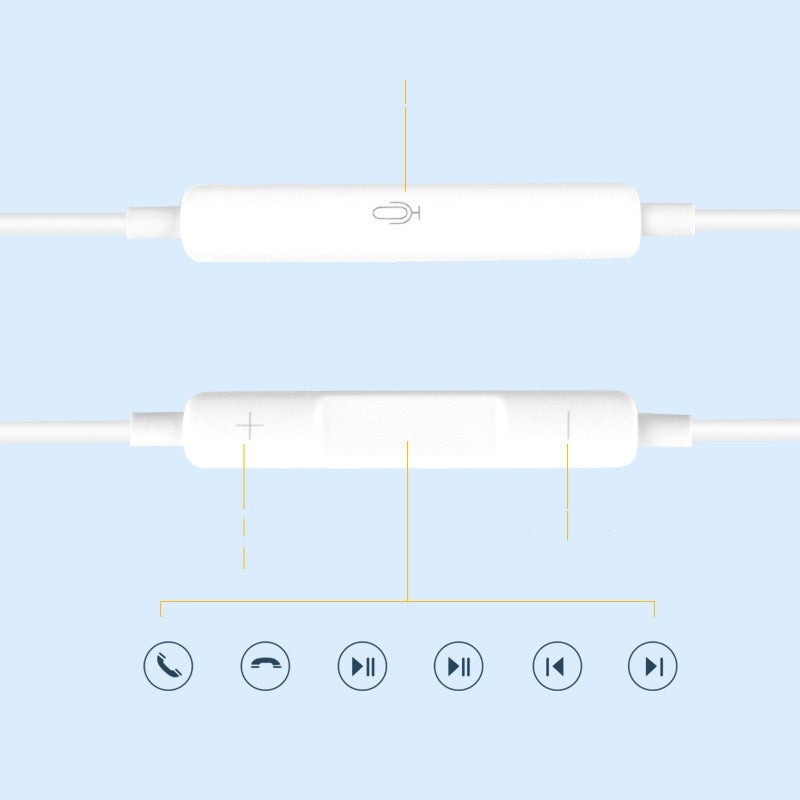 Auriculares universales para teléfono móvil con micrófono universal y control por cable. Compatibles con iOS y Android.