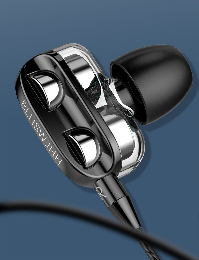 Auriculares con dos altavoces y bobina móvil dual