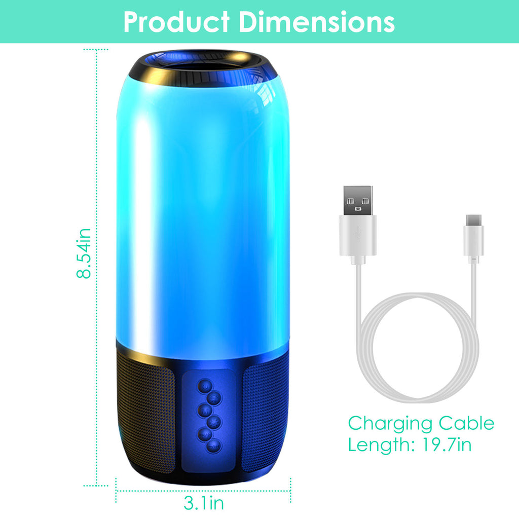 Altavoz portátil inalámbrico estéreo de 1 pieza con 6 luces que cambian de color, radio para fiestas