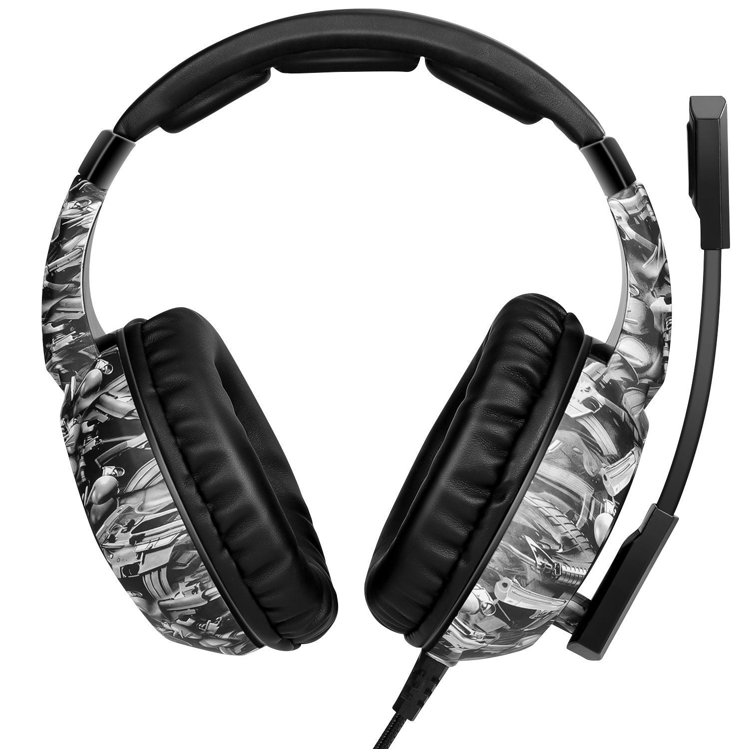 Auriculares para juegos con cancelación de ruido, RGB, micrófono, control de volumen y tableta.