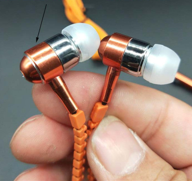 auriculares con cremallera brillantes