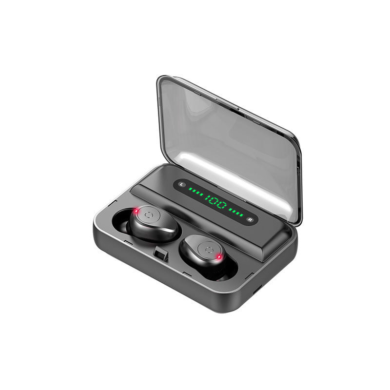 Auriculares Bluetooth multifunción con movimiento binaural y batería externa compatible con teléfono.