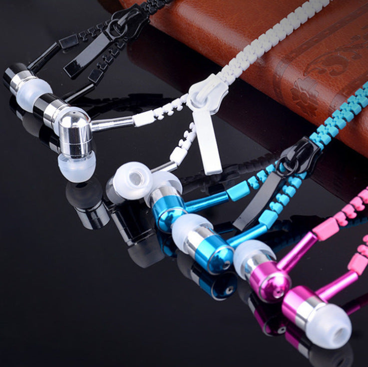 auriculares con cremallera brillantes