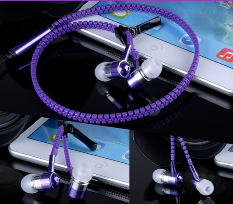 auriculares con cremallera brillantes