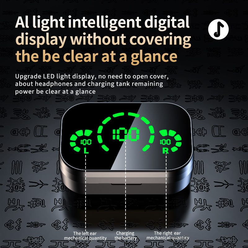 Auriculares inalámbricos Bluetooth YD03 TWS con pantalla grande y pantalla digital inteligente