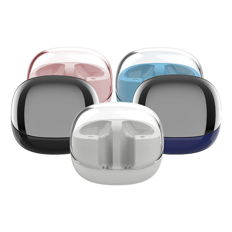 Auriculares inalámbricos compatibles con Bluetooth Mini contenedor transparente