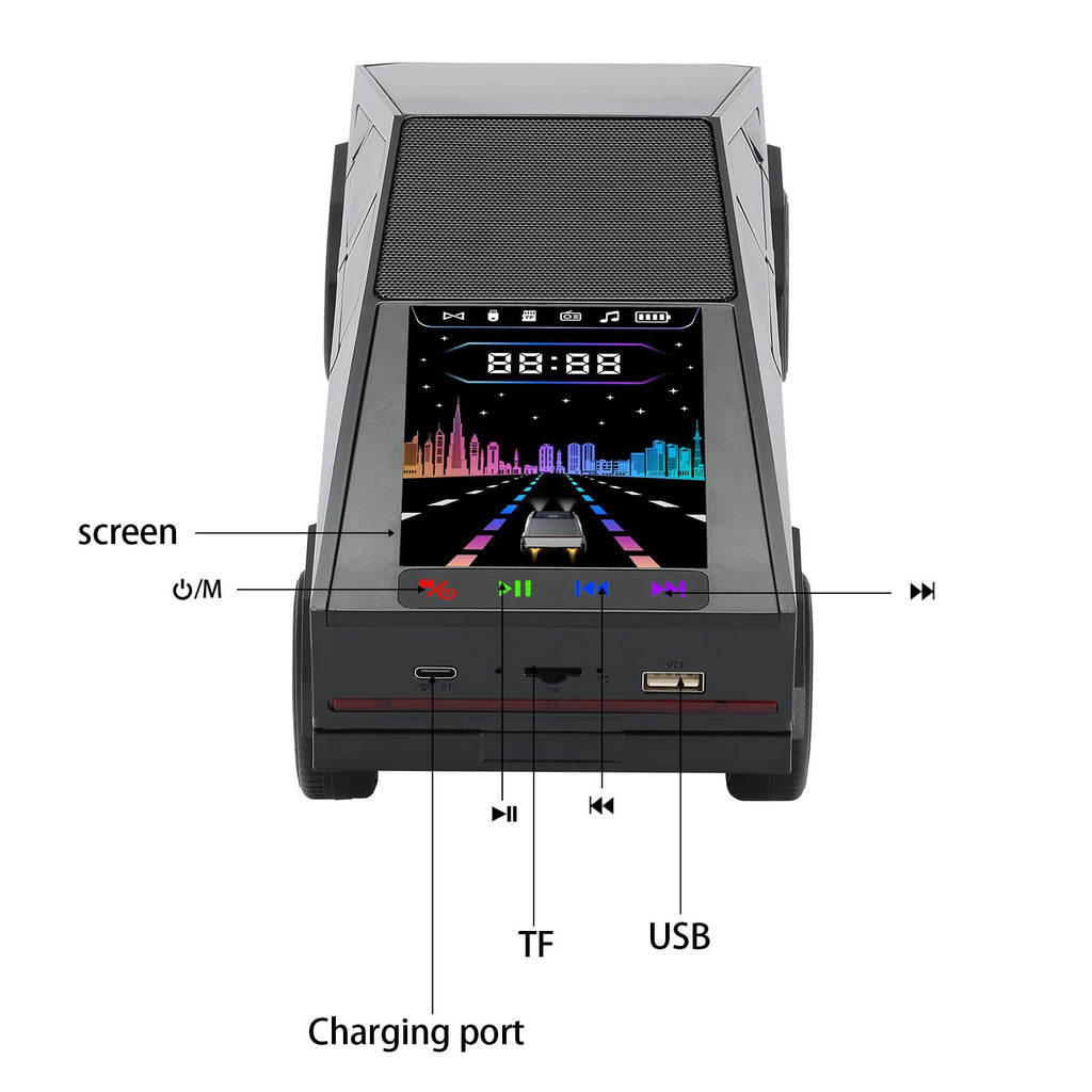 Altavoz portátil WS-580 con Bluetooth para camioneta, emparejamiento TWS, radio FM y micrófono integrado