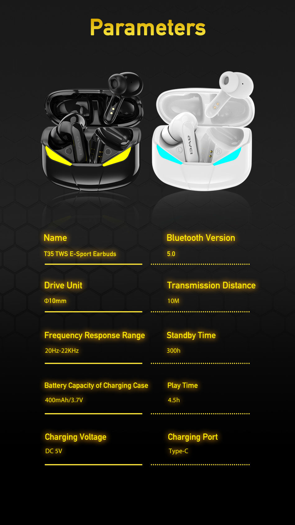 Auriculares inalámbricos con Bluetooth AWEI